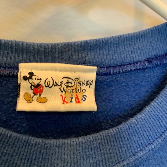 Vintage Walt Disney World Kid's 2000 Character Number Sweater Blue Size XL - Picture 8 of 13